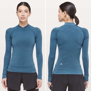 Lululemon Keep The Heat Thermal Long Sleeve in Petrol Blue Size 6